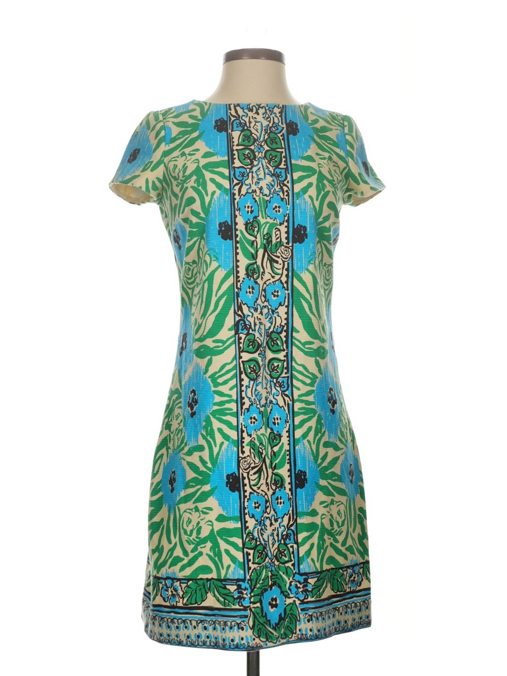 Lilly Pulitzer Blue and Green Floral Shift Dress